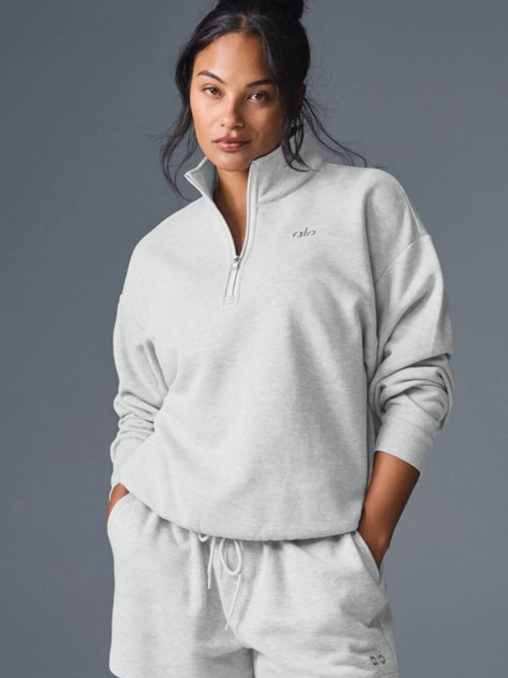 ALO Accolade Quarter-Zip Pullover Grey Multiple Sizes NWT - Picture 5 of 5
